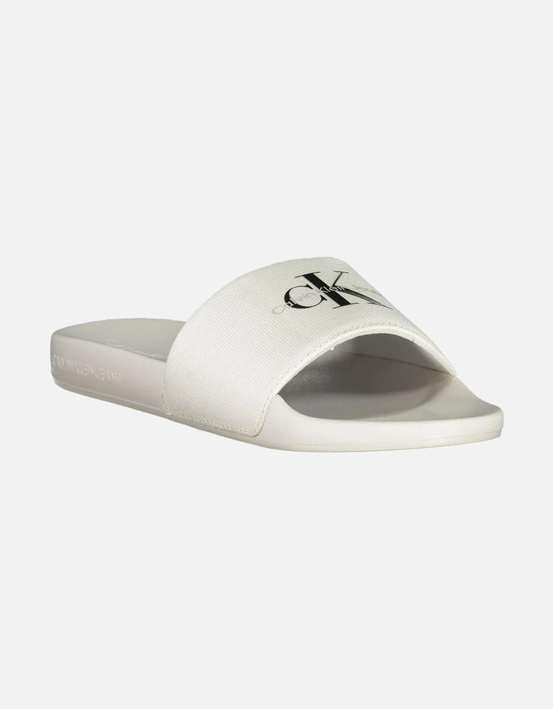 Logo-Print Contemporary Chic Sliders Women - White