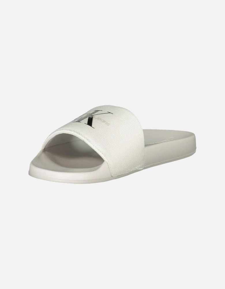 Logo-Print Contemporary Chic Sliders Women - White