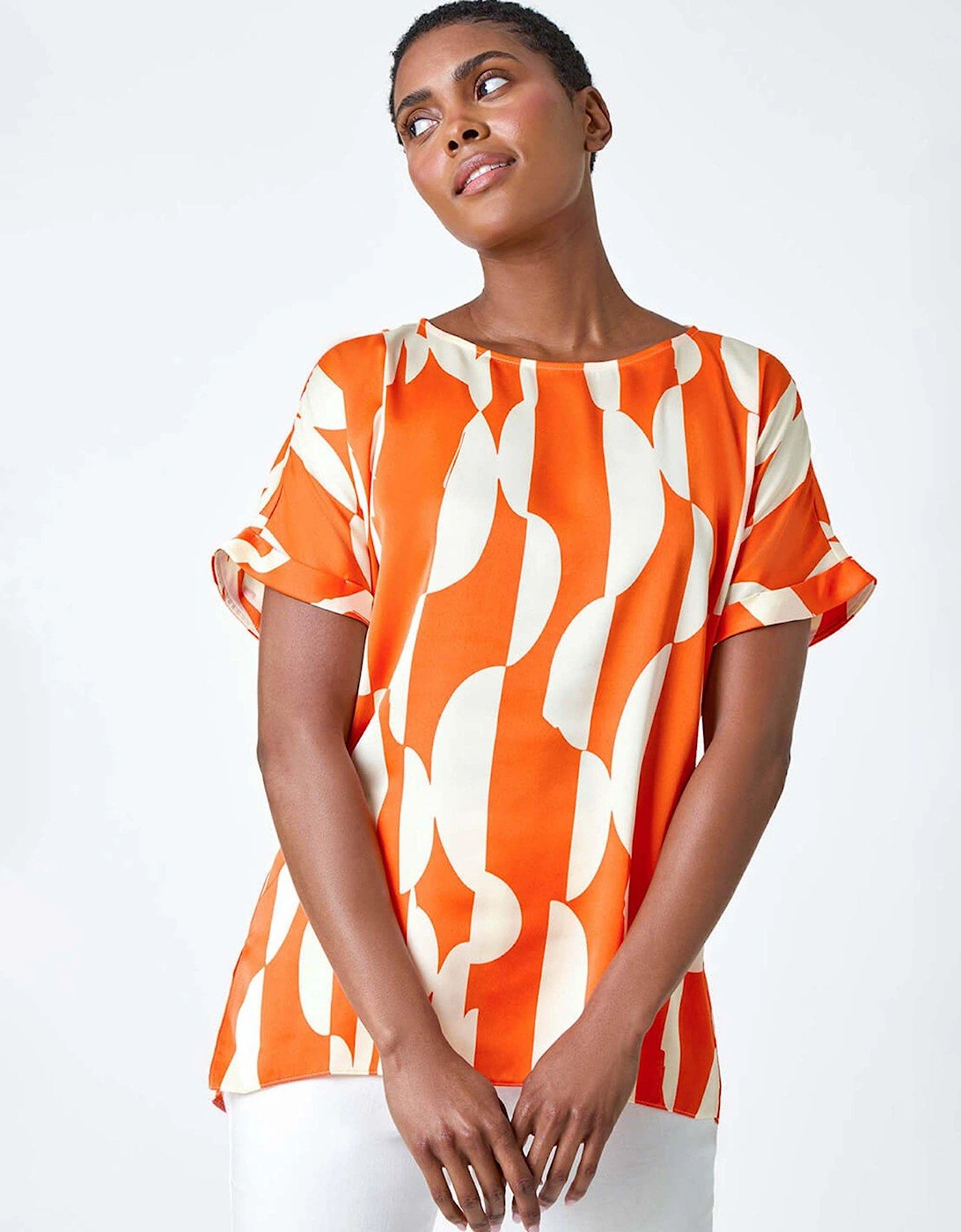Geometric Print Woven Top, 2 of 1