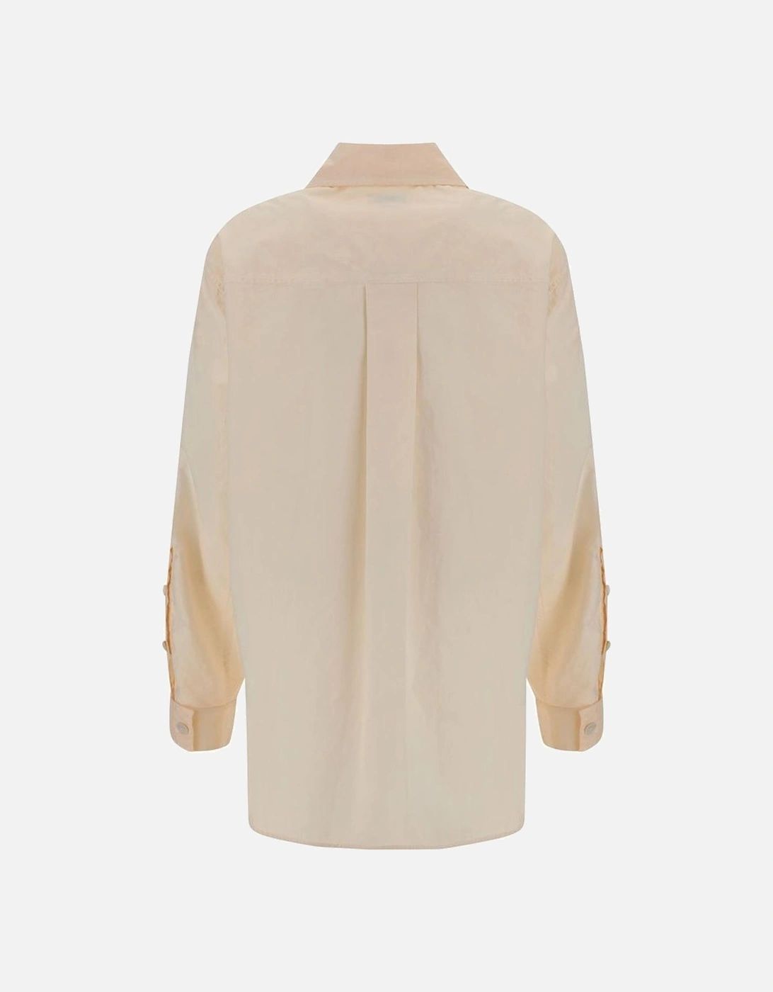 Oversized Monochrome Cotton Shirt with Classic Collar Women -