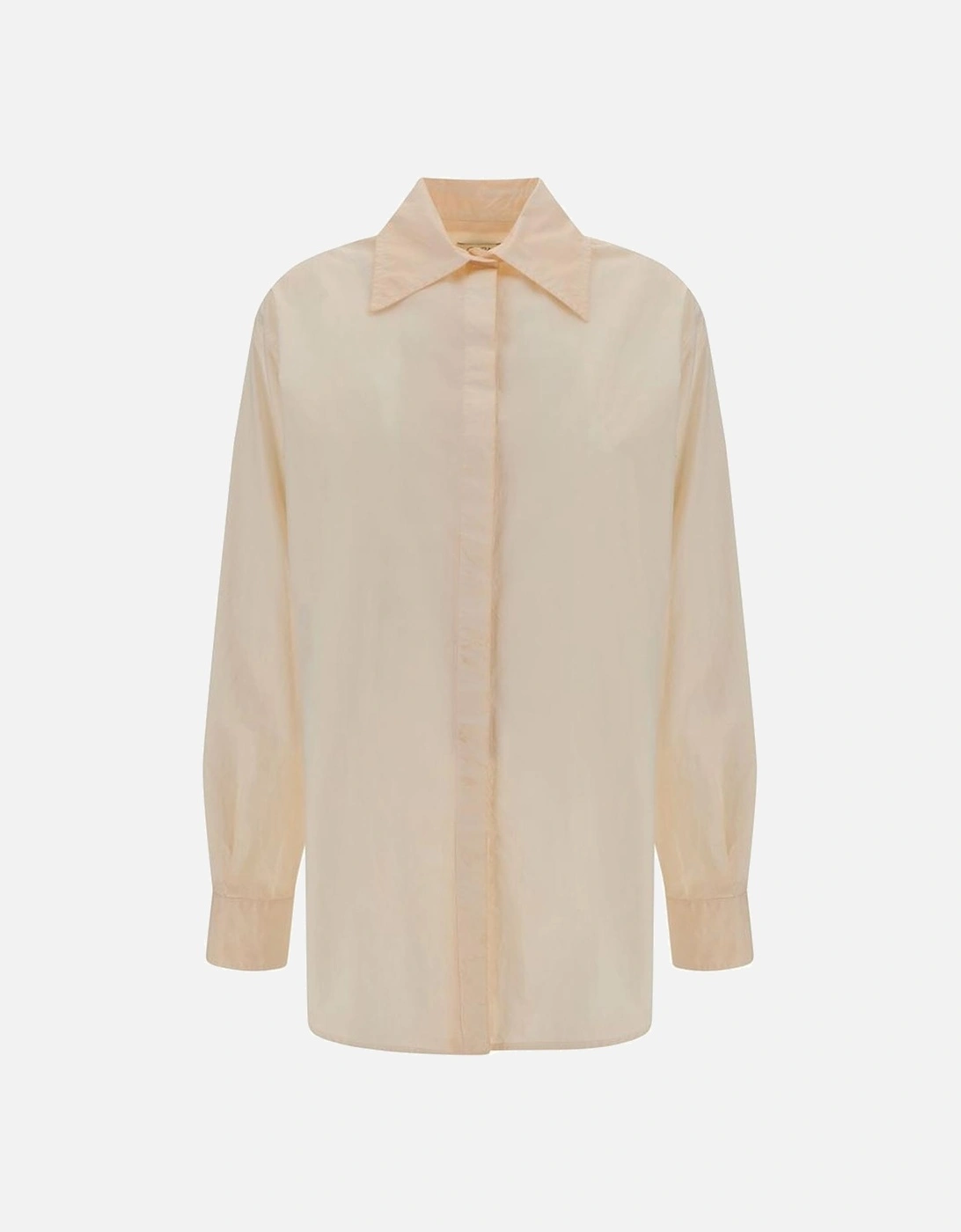 Oversized Monochrome Cotton Shirt with Classic Collar Women -, 4 of 3