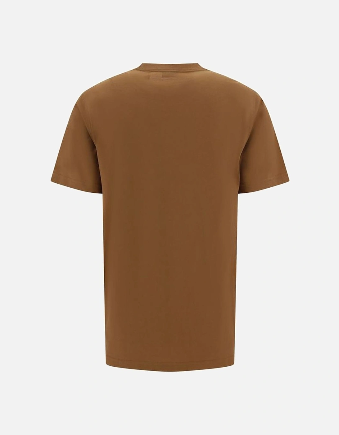 Cotton T-Shirt with Monogram and Ribbed Crew Neck Women - Brown