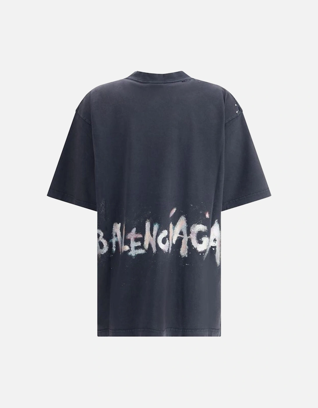 Vintage Style Oversized Cotton T-Shirt with Glitter Monogram Women -
