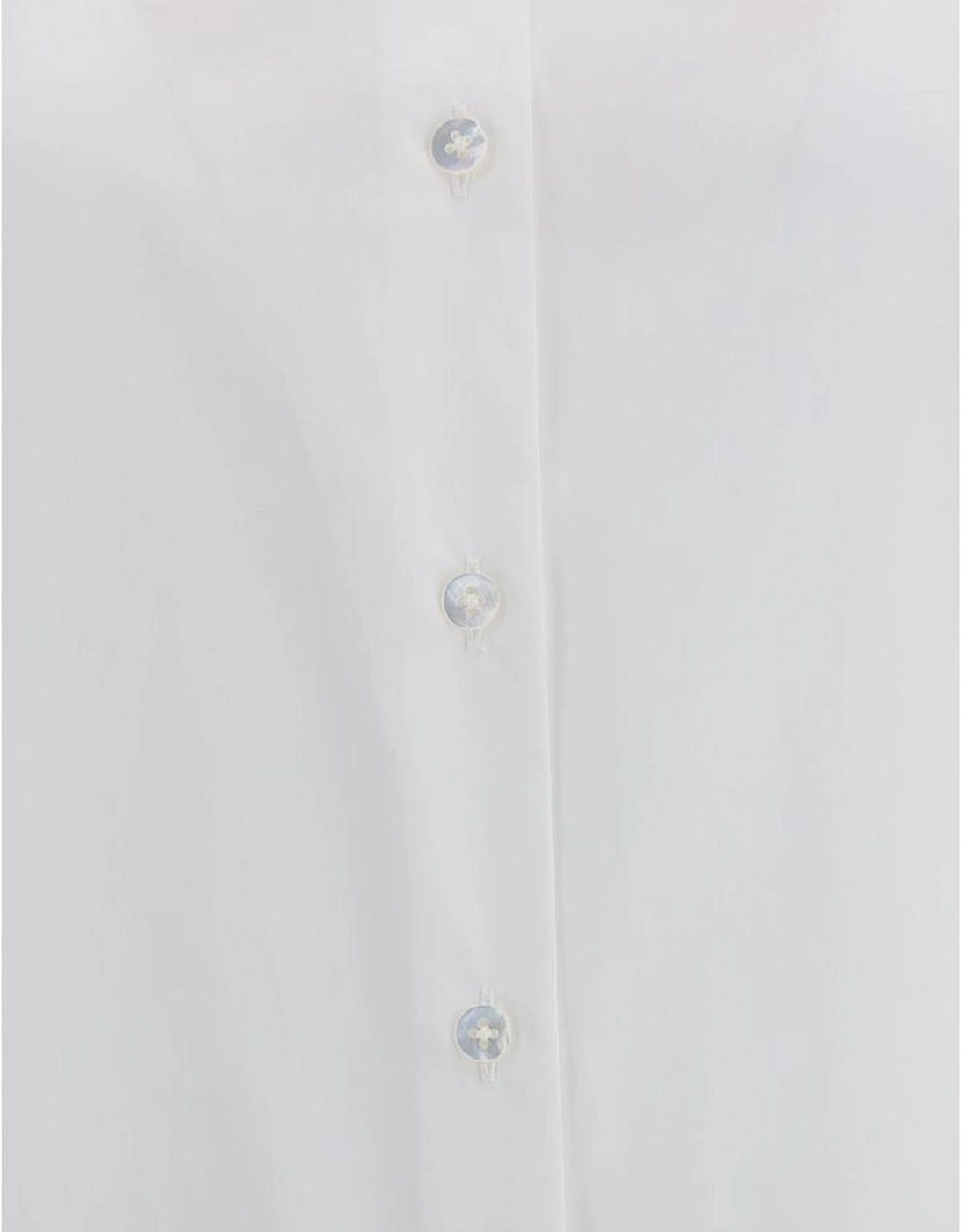 Classic Collar Cotton Shirt with Adjustable Button Cuffs Women - White