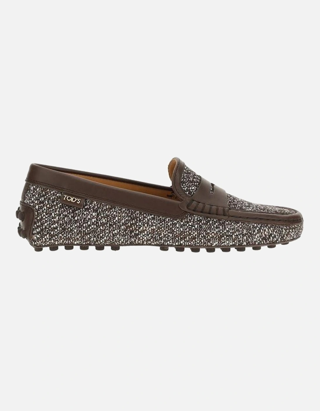 Leather and Tweed Gommino Loafers Women - Multicolor Flats, 5 of 4