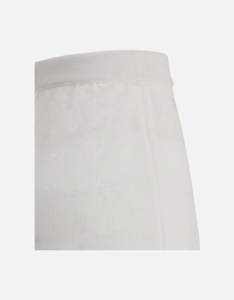 Wide Leg Linen Pants with Elastic Waistband Women - White Jeans