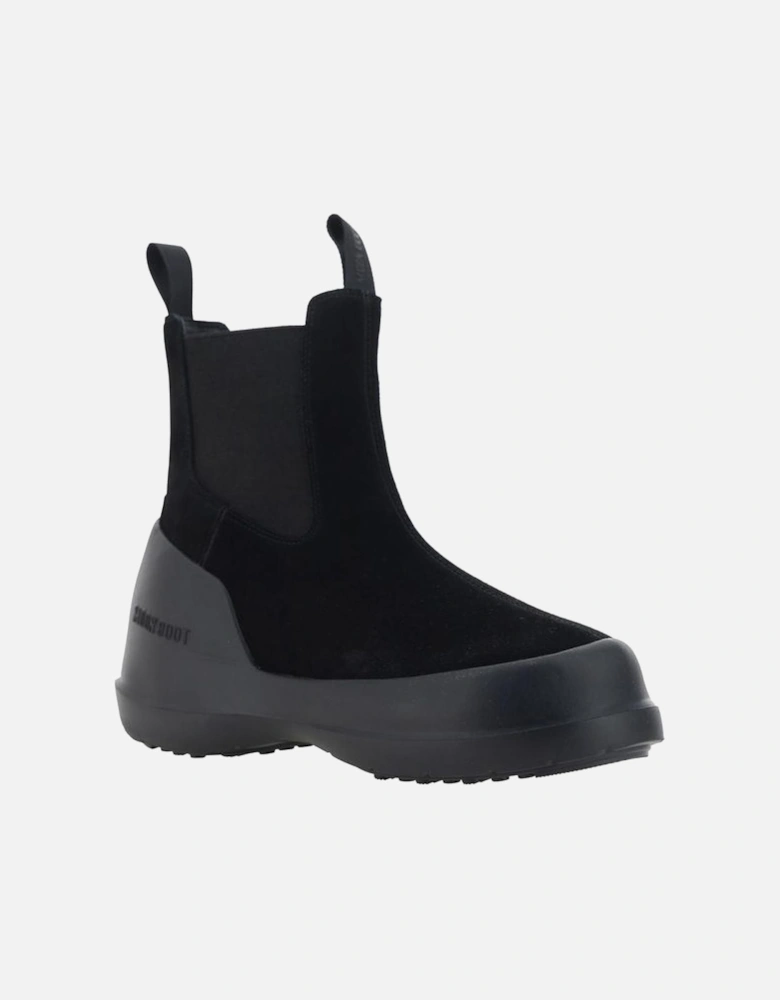 Leather Luna Chelsea Boots with Shearling Lining Women - Black