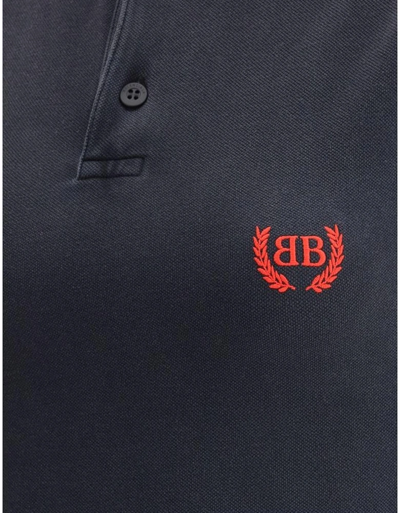Cotton Polo Style Dress with Embroidered Logo Women - Black Dresses
