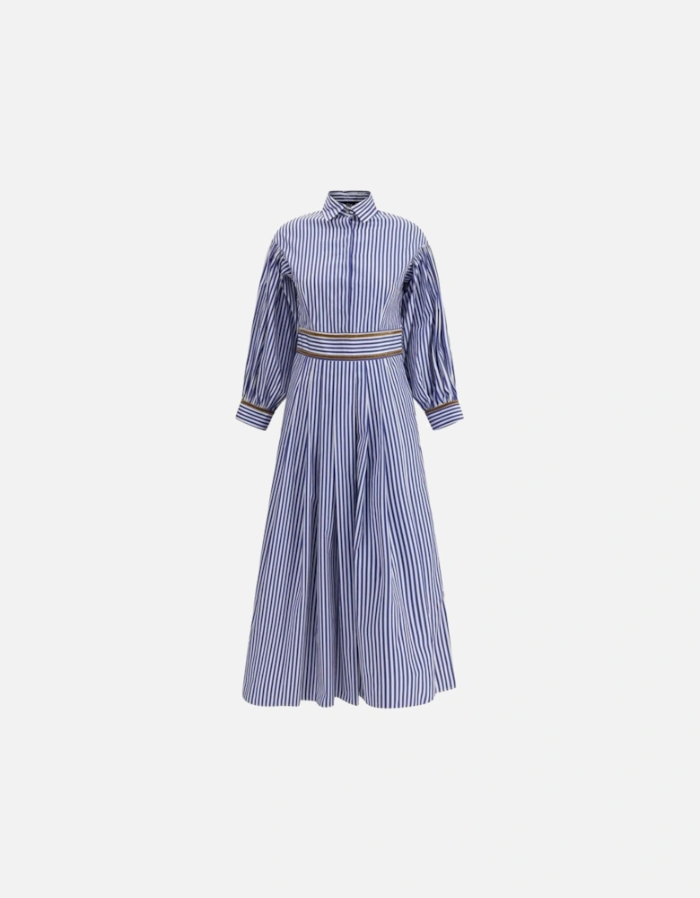 Striped Chemisier Dress with Corduroy Detailing Women - Multicolor