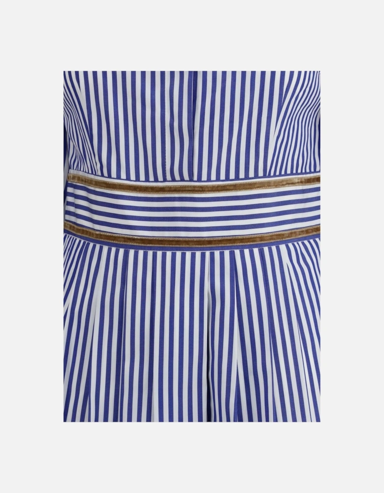 Striped Chemisier Dress with Corduroy Detailing Women - Multicolor