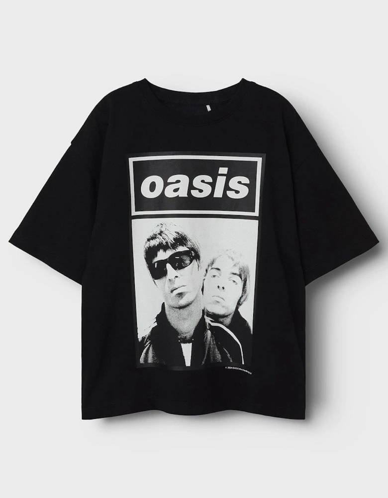 Kids Unisex Oasis Graphic Short Sleeve T-shirt - Black