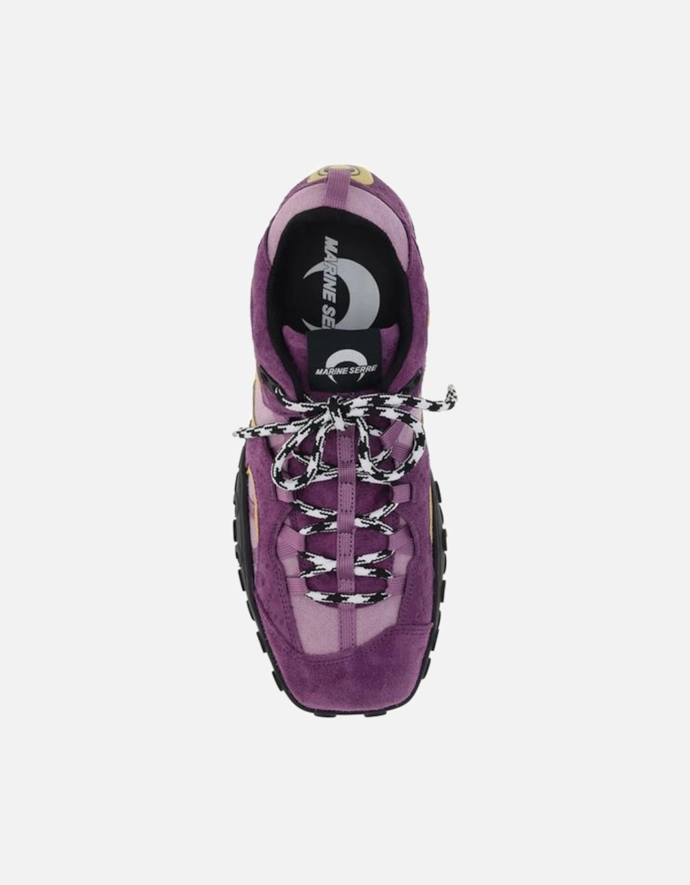 Paneled Suede Sneakers with Rubber Sole Women - Purple
