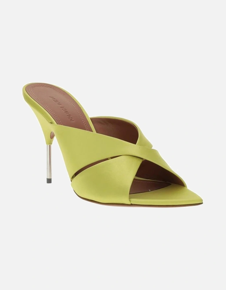 Elongated Toe Slip-On Stiletto Heel Sandals Women - Yellow