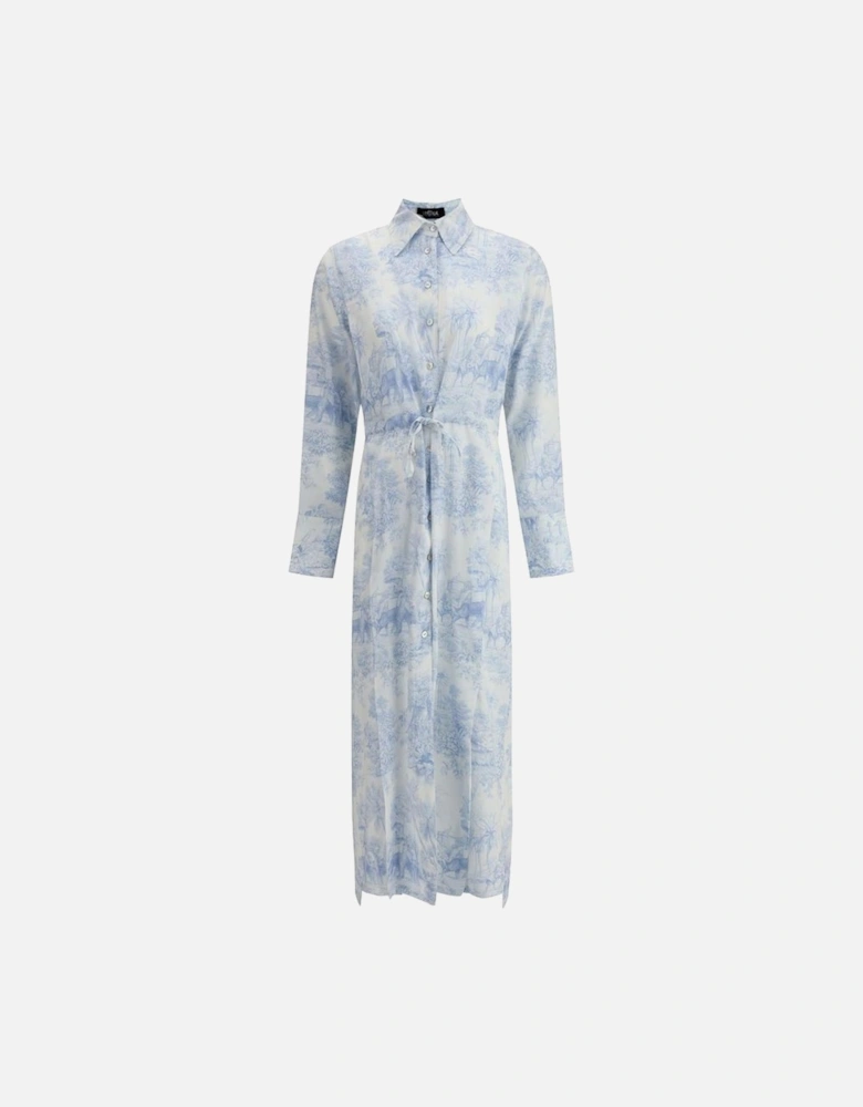 Chemisier Dress with Drawstring Waist and V-Neck Slip Women - Light