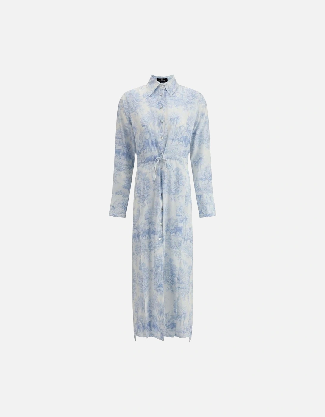 Chemisier Dress with Drawstring Waist and V-Neck Slip Women - Light, 4 of 3