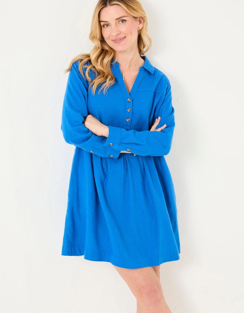 Lena Linen Dress - Blue