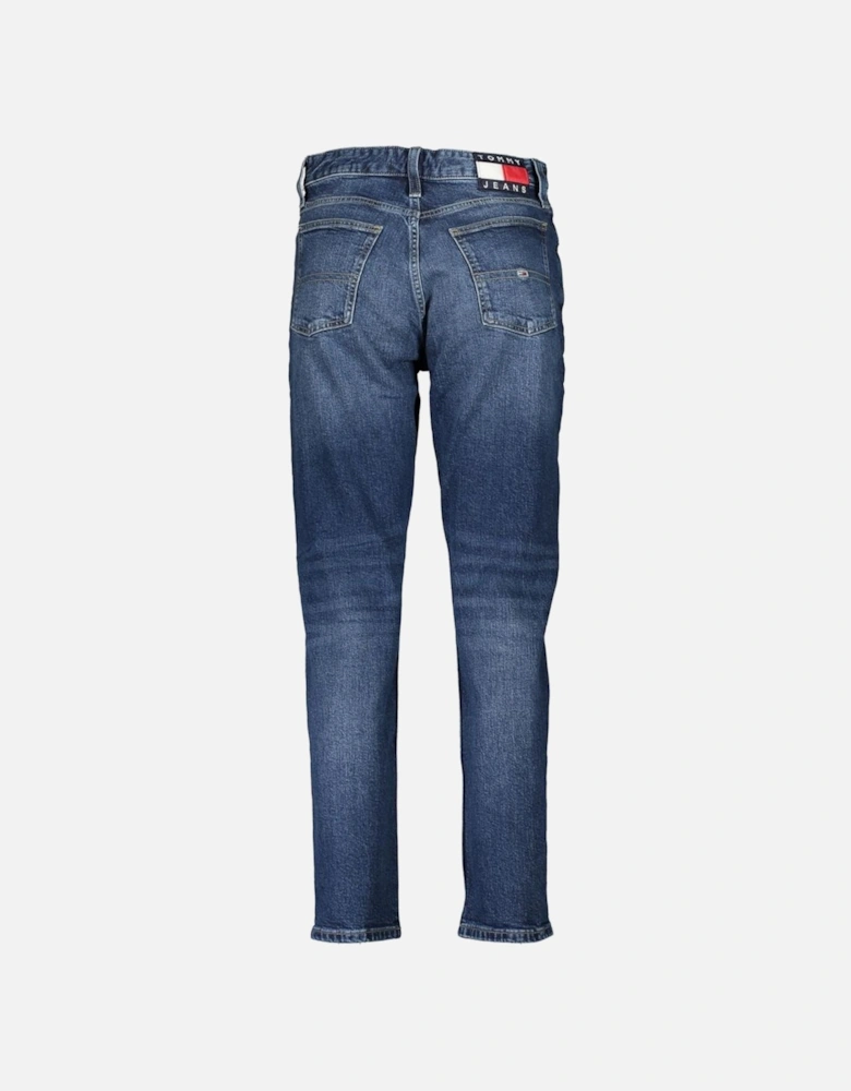 High Rise Slim Ankle Washed Effect Jeans Women - Blue Jeans
