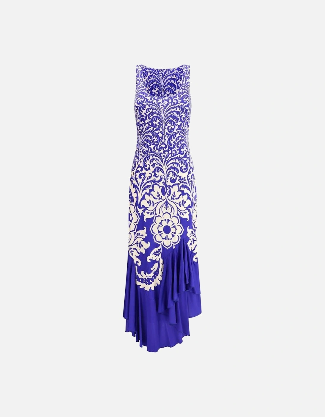 Cut-Out Back Draped Long Dress Women - Blue Dresses, 4 of 3