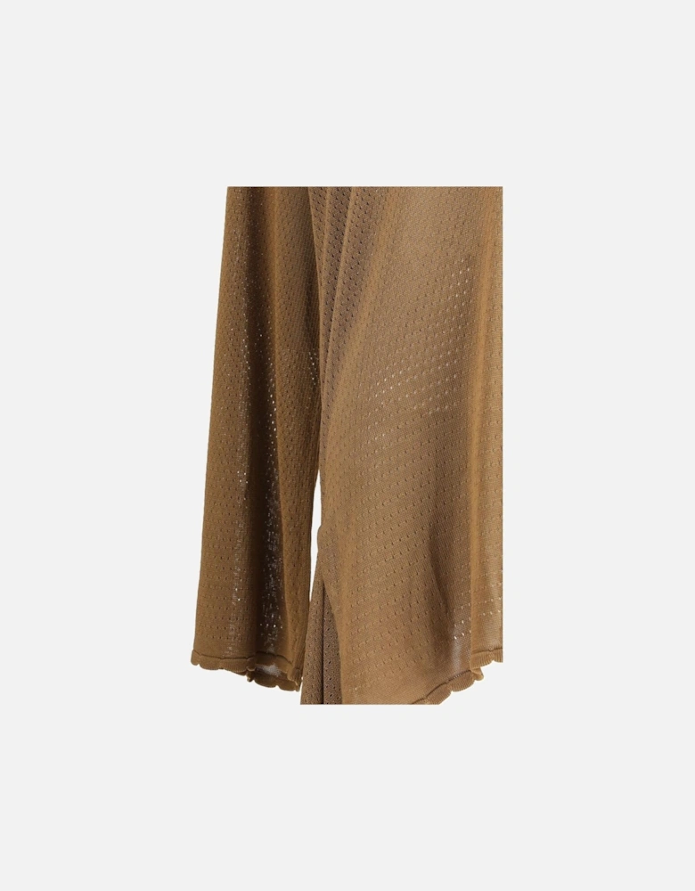Openwork Mini Dress with Wide Sleeves Women - Brown Dresses