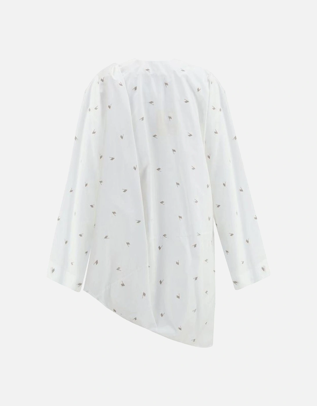 Cotton Dress with V-Neck and Asymmetric Hem Women - White Dresses