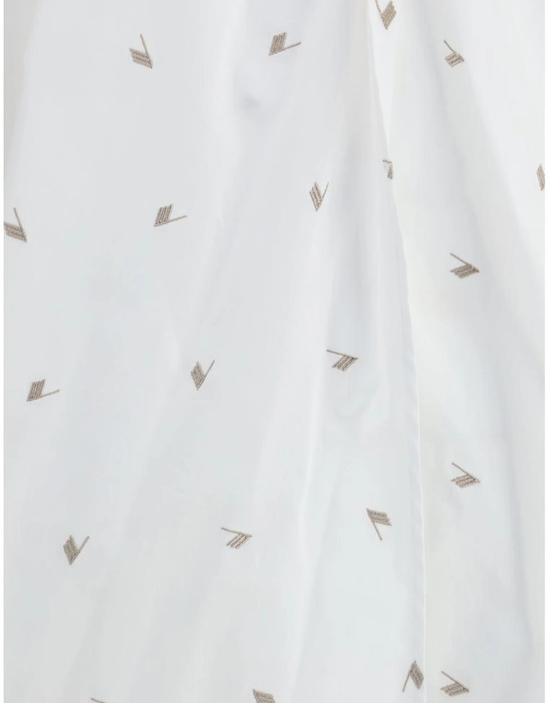 Cotton Dress with V-Neck and Asymmetric Hem Women - White Dresses