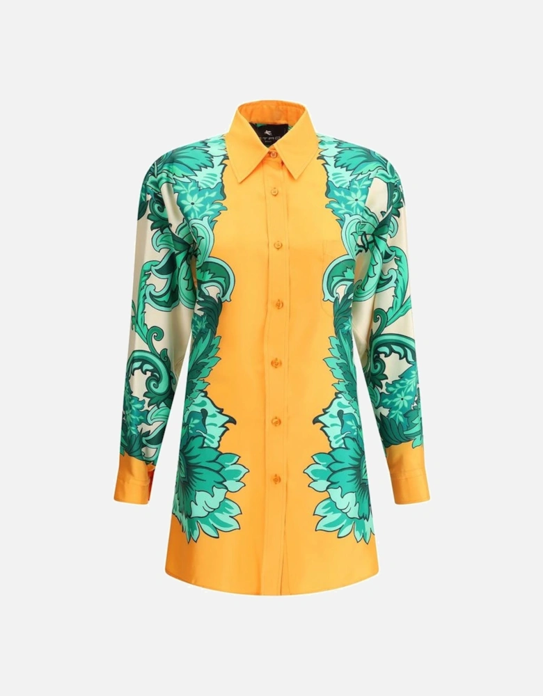Silk Shirt with Multicolored Floral Pattern Women