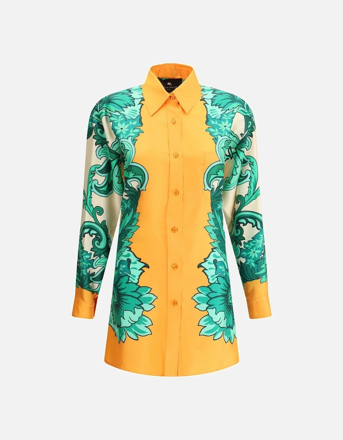 Silk Shirt with Multicolored Floral Pattern Women, 4 of 3