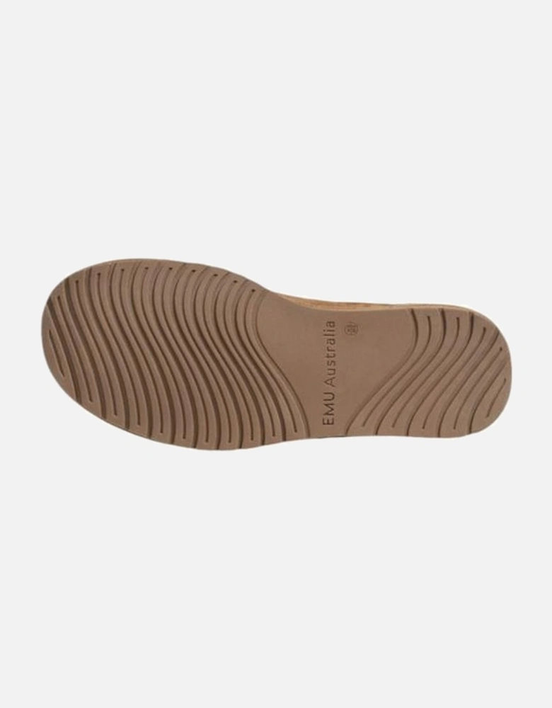Suede Leather Slip-On Sandals Women - Brown