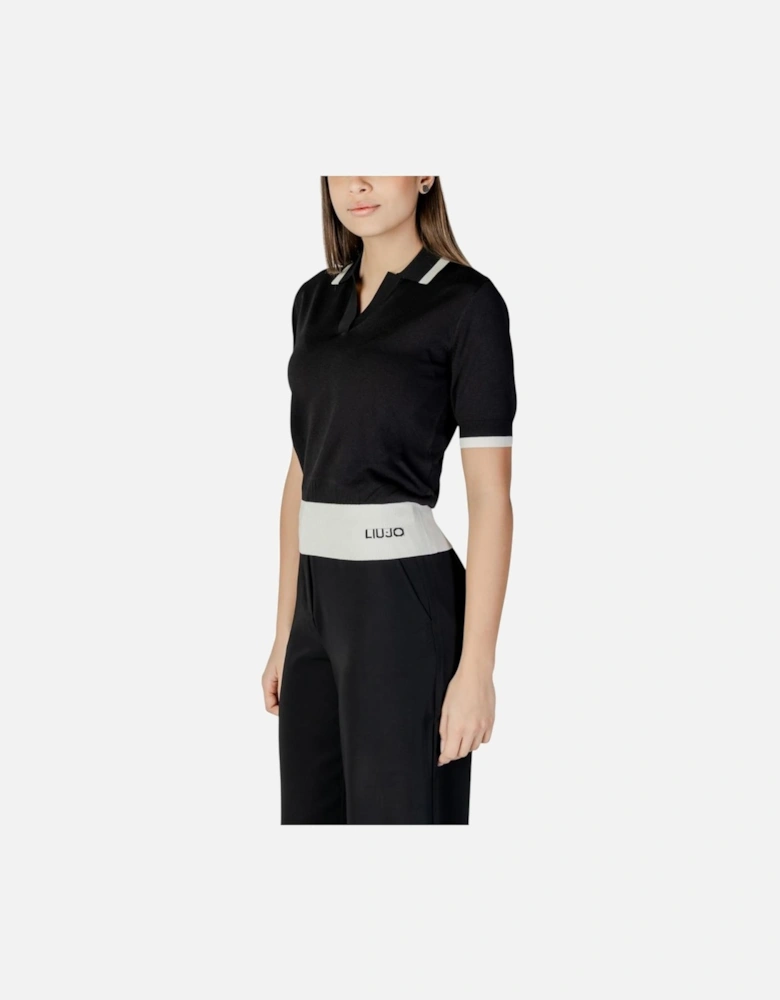 Viscose Polyamide Womens Sweatshirt - Black And White T-Shirts