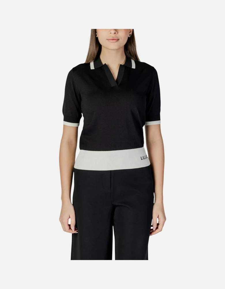 Viscose Polyamide Womens Sweatshirt - Black And White T-Shirts