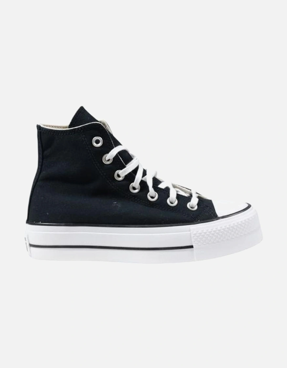 Platform High-Top Sneakers with Flat Sole Women - Black, 6 of 5