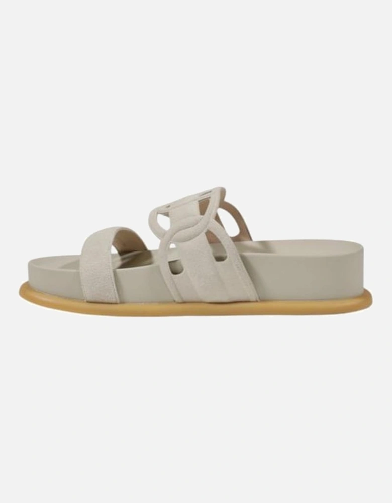 Leather Upper Womens Sandals - Gray