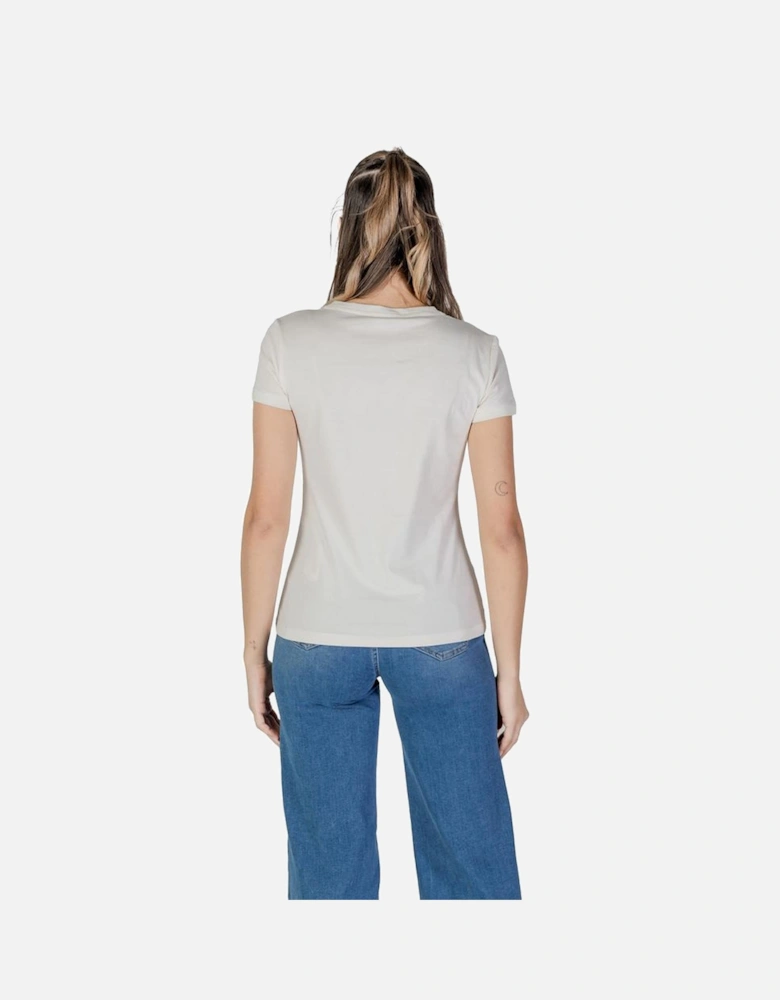 Short Sleeved Cotton Blend T-Shirt Women - White