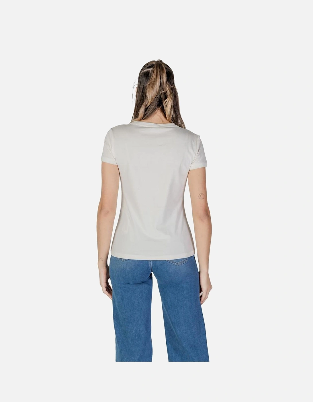 Short Sleeved Cotton Blend T-Shirt Women - White