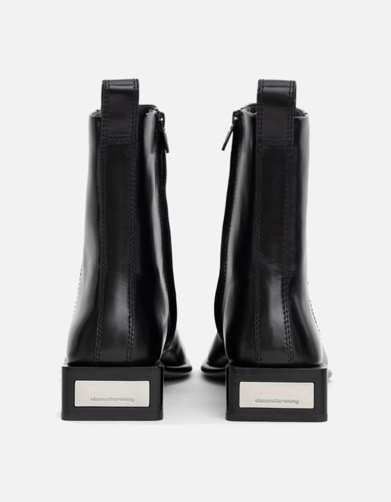 Leather Biker Jacket with Zipper Detailing Women - Black Boots