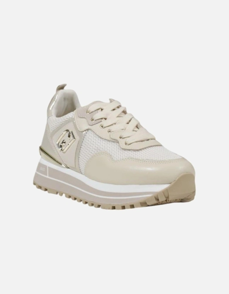 Leather-Trimmed Polyester Blend Sneakers Women - Cream