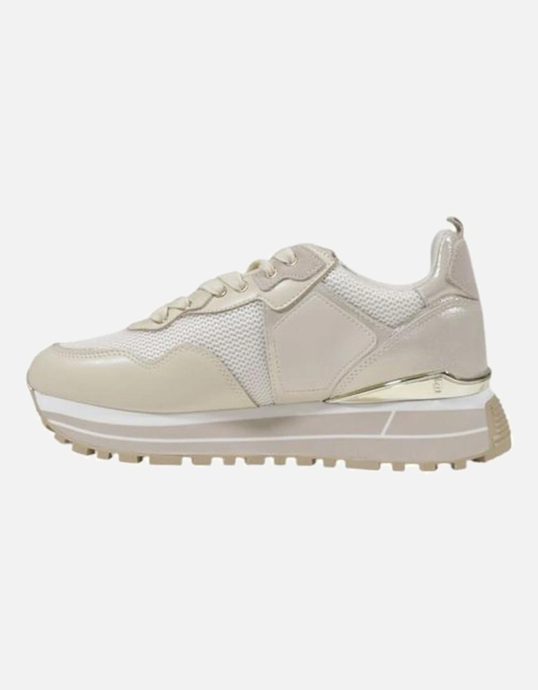 Leather-Trimmed Polyester Blend Sneakers Women - Cream