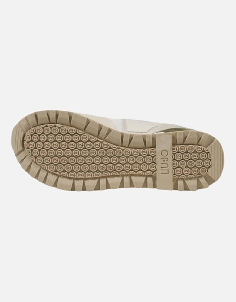 Leather-Trimmed Polyester Blend Sneakers Women - Cream