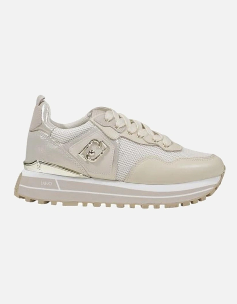 Leather-Trimmed Polyester Blend Sneakers Women - Cream