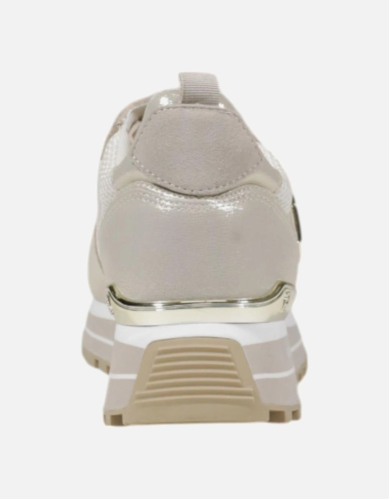 Leather-Trimmed Polyester Blend Sneakers Women - Cream