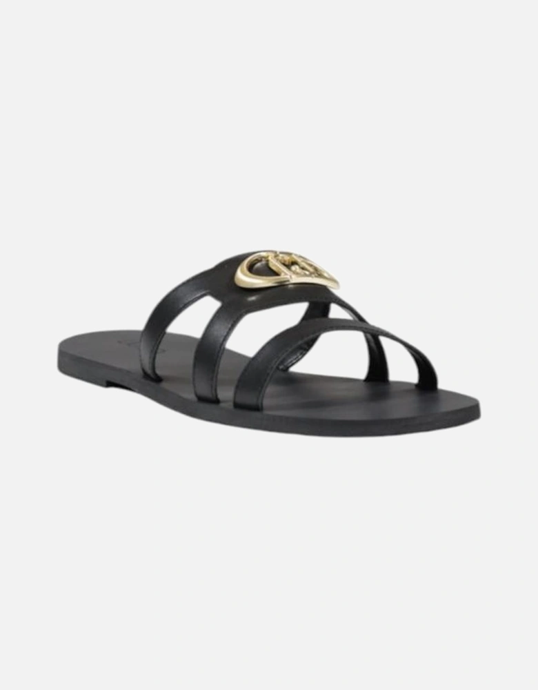 Womens Leather Upper Sandals - Black