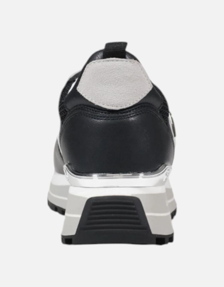 Luxurious Leather-Polyester Blend Sneakers Women - Black
