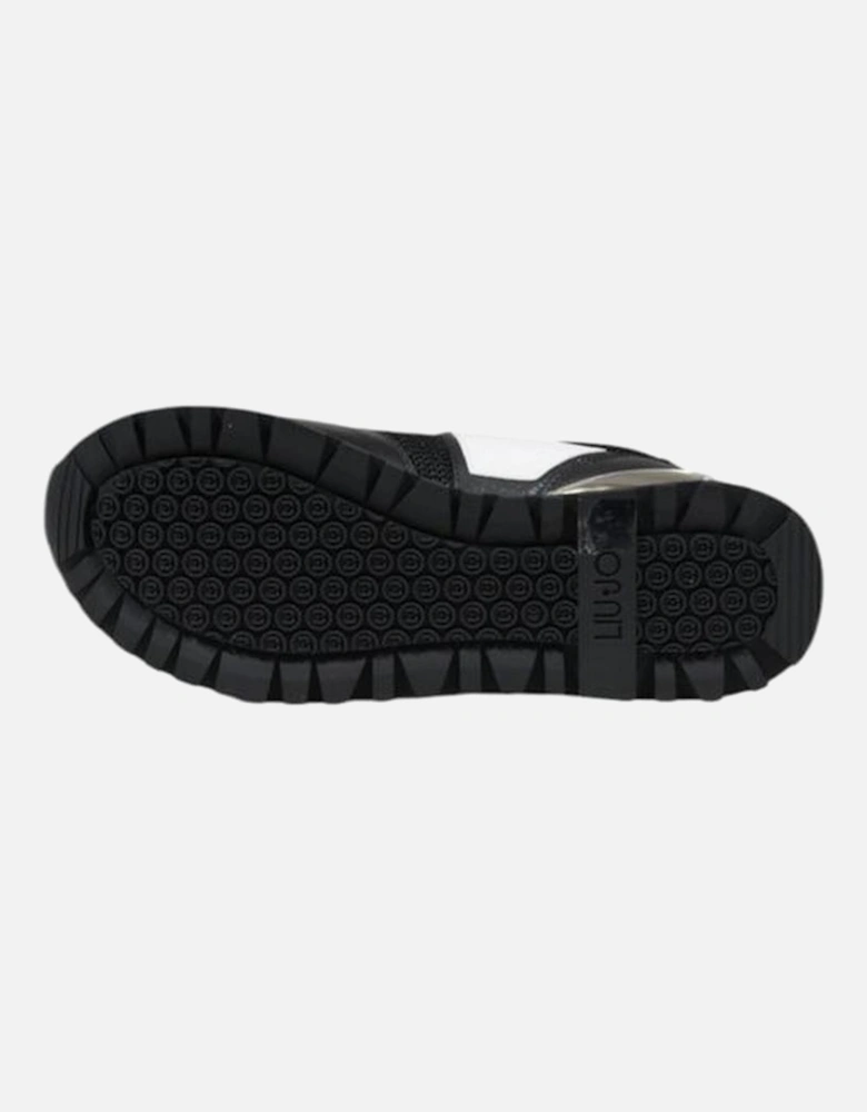 Luxurious Leather-Polyester Blend Sneakers Women - Black