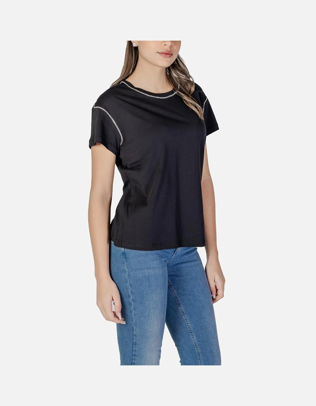 Short Sleeved 100% Cotton T-Shirt Women - Black