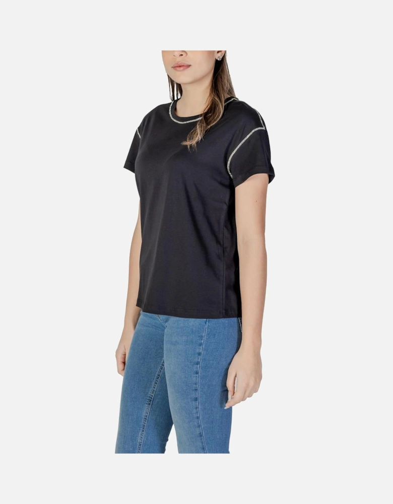 Short Sleeved 100% Cotton T-Shirt Women - Black
