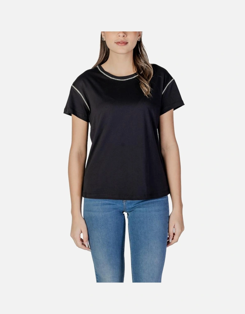 Short Sleeved 100% Cotton T-Shirt Women - Black