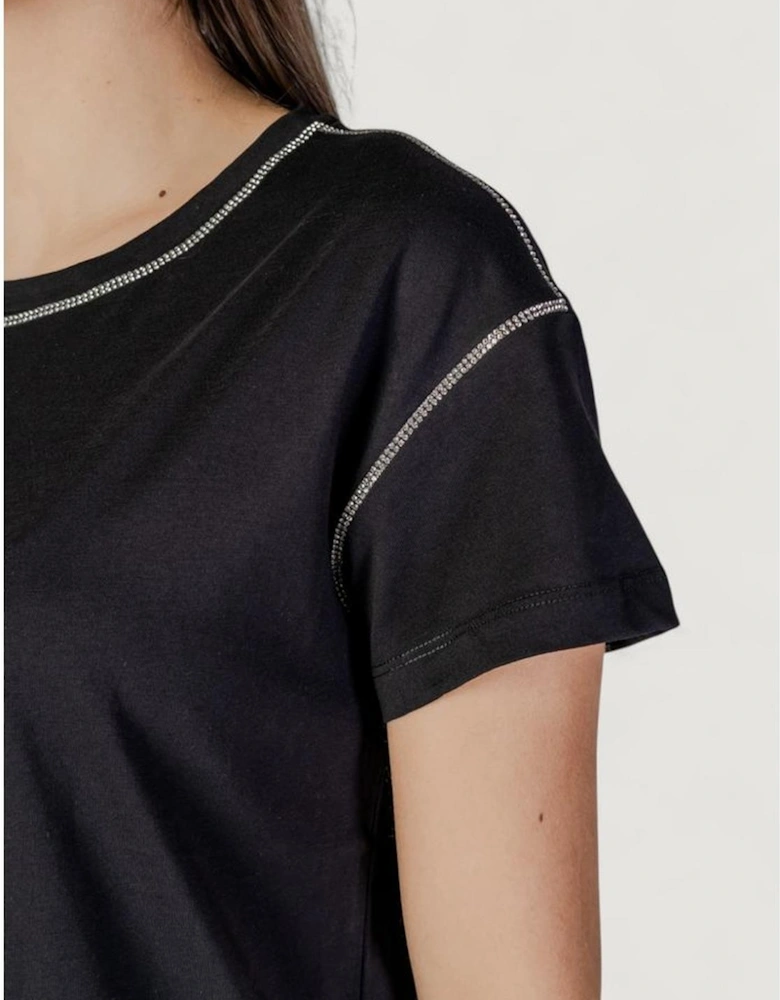 Short Sleeved 100% Cotton T-Shirt Women - Black