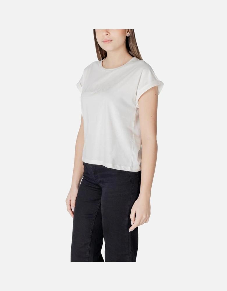 Short-Sleeve Cotton Blend T-Shirt Women - White