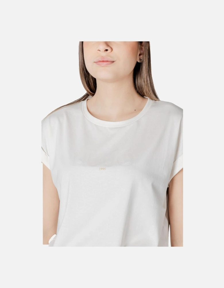 Short-Sleeve Cotton Blend T-Shirt Women - White