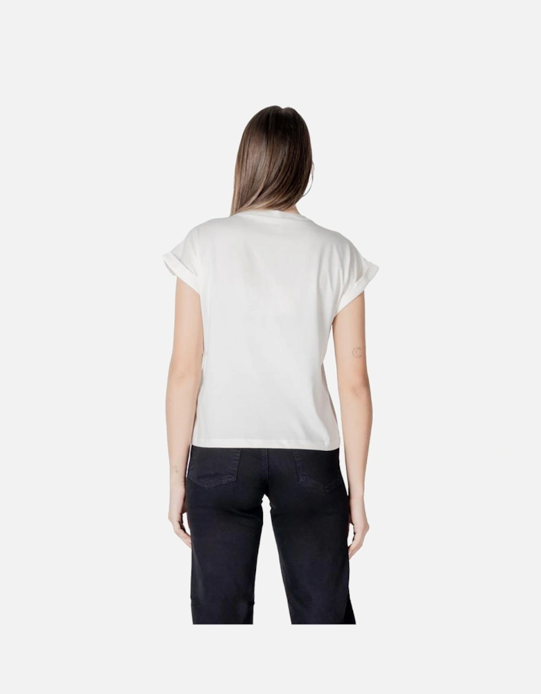 Short-Sleeve Cotton Blend T-Shirt Women - White